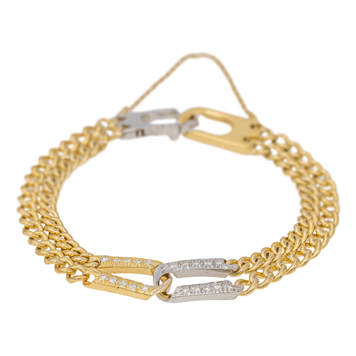 Bracelet Bracelet double rang en or jaune et or blanc 18 carats, diamants 58 Facettes 2659044CN
