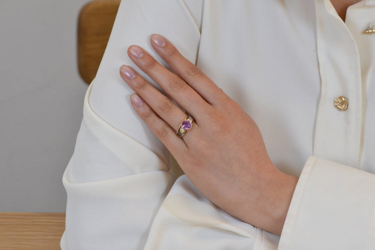 Bague 50 Mauboussin - Bague en or jaune 18k, saphir rose et diamants 58 Facettes 26623a-26643