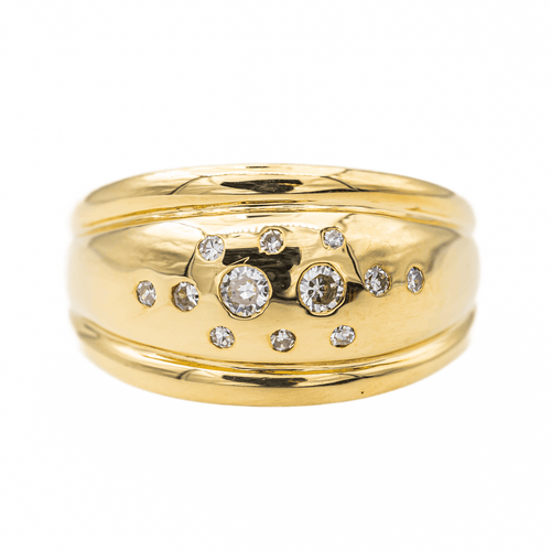 Bague 55 Bague en or jaune 18 carats sertie de diamants 58 Facettes 2663184CN