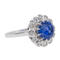 Bague 55 Bague marguerite en or blanc 18 carats, saphir et diamants 58 Facettes 2663490CN