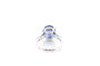 Bague 54 Bague en or blanc 18k avec saphir de Ceylan 7 ct et diamants 58 Facettes 26639-26793