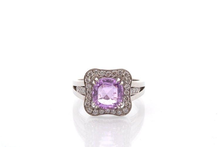 Bague 53 Bague saphir violet 2,21 ct et diamants en platine 58 Facettes 26642-27328