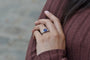 Bague 51.5 Bague saphir 2,04 ct et diamants en or blanc 18k 58 Facettes 26648-27094