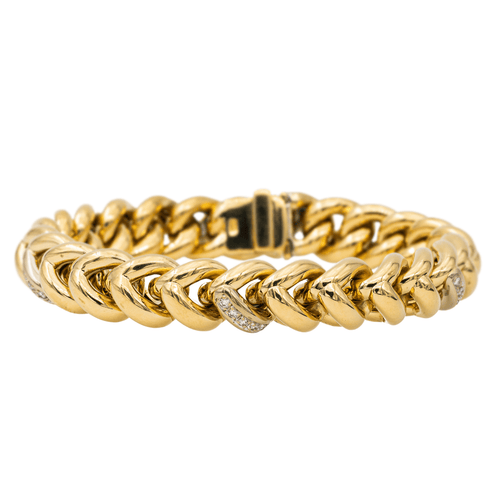 Bracelet Bracelet en or jaune et blanc 18 carats serti de diamants 58 Facettes 2666010CN
