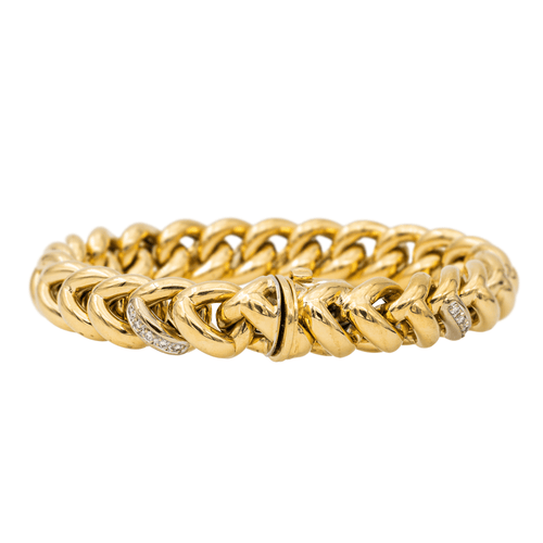 Bracelet Bracelet en or jaune et blanc 18 carats serti de diamants 58 Facettes 2666010CN