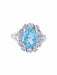 Bague 53 Bague Marguerite Aigue-marine & Diamants 58 Facettes DV0032-20