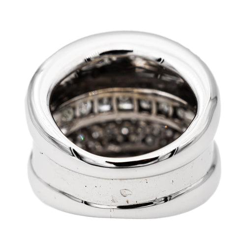 Bague 48 Bague en or blanc 18 carats pavée de diamants 58 Facettes 2673928CN