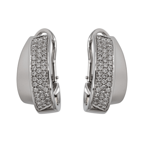 Boucles d'oreilles Giorgio Visconti - Boucles d’oreilles en or blanc et diamants 58 Facettes 2673929CN