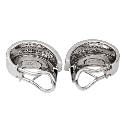 Boucles d'oreilles Giorgio Visconti - Boucles d’oreilles en or blanc et diamants 58 Facettes 2673929CN