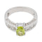 Bague 46 Bague en or blanc 18 carats avec péridot et diamants 58 Facettes 2675134CN