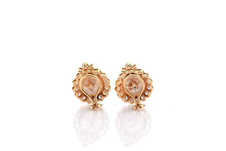Boucles d'oreilles Boucles d'oreilles en platine et or blanc, diamants et perles mabé 58 Facettes 26763dv