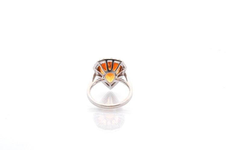 Bague 52 Bague en or blanc 18k avec citrine 4,06 ct et diamants 58 Facettes 26785