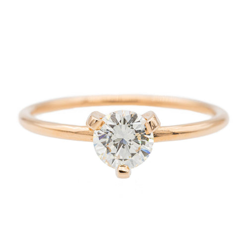 Bague 51 Ginette NY Be Mine - Bague solitaire en or rose avec diamant 0,50 ct 58 Facettes 2678594CN