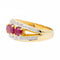 Bague 53 Bague bandeau rubis et diamants en or jaune et or blanc 18 carats 58 Facettes 2682321CD