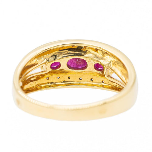 Bague 53 Bague Bandeau Or jaune, Or blanc Rubis, Diamant 58 Facettes 2682321CD