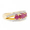 Bague 53 Bague bandeau rubis et diamants en or jaune et or blanc 18 carats 58 Facettes 2682321CD