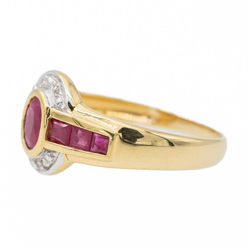 Bague 57 Bague Or jaune, Or blanc Rubis, Diamant 58 Facettes 2682322CD