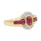 Bague 57 Bague rubis et diamants en or jaune et or blanc 18 carats 58 Facettes 2682322CD