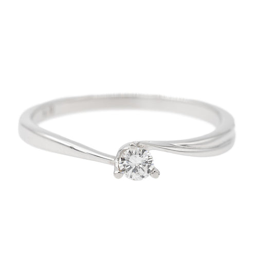 Bague 53 Bague solitaire en or blanc 18 carats avec diamant taille brillant 58 Facettes 2682326CD