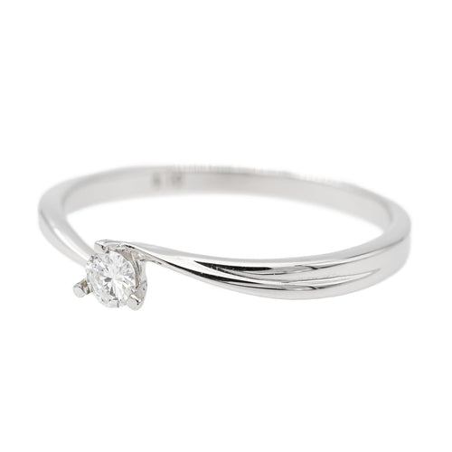 Bague 53 Bague solitaire en or blanc 18 carats avec diamant taille brillant 58 Facettes 2682326CD