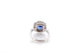 Bague 52 Bague vintage en platine saphir de Ceylan 2,83 ct et diamants 58 Facettes 26683-26824