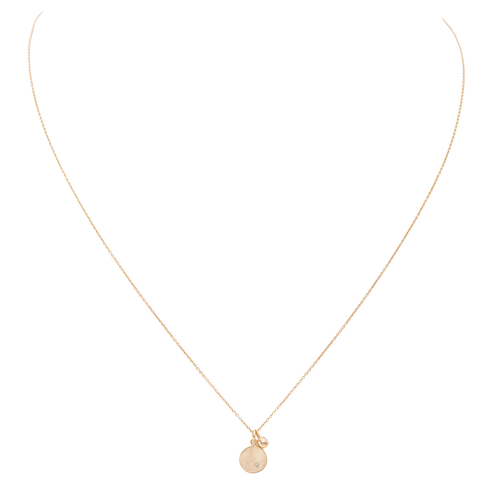 Collier Ginette NY Collier Pendentif Mini Ever Disc & Diam on Chain Or rose Diamant 58 Facettes 2682447CN