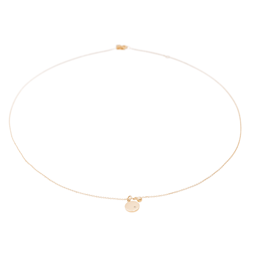 Collier Ginette NY Collier Pendentif Mini Ever Disc & Diam on Chain Or rose Diamant 58 Facettes 2682447CN