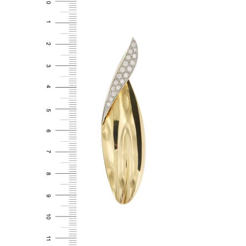 Broche Pomellato - Broche feuille en or jaune 18 carats et diamants 58 Facettes 26829