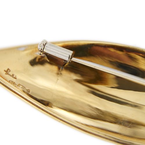 Broche Pomellato - Broche feuille en or jaune 18 carats et diamants 58 Facettes 26829