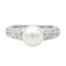 Bague 53 Bague Cocktail Or blanc Perle, Diamant 58 Facettes 2686301CN