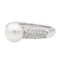 Bague 53 Bague Cocktail Or blanc Perle, Diamant 58 Facettes 2686301CN