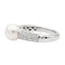 Bague 53 Bague cocktail en or blanc 18 carats avec perle et diamants 58 Facettes 2686301CN