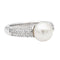 Bague 53 Bague cocktail en or blanc 18 carats avec perle et diamants 58 Facettes 2686301CN