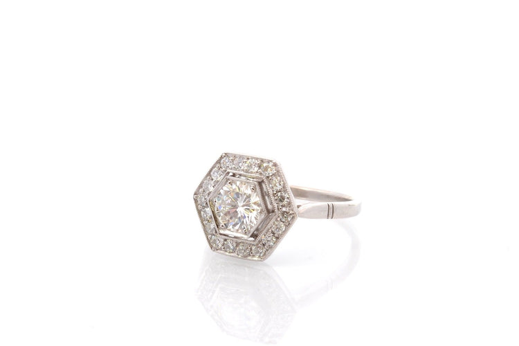 Bague 55 Bague en platine avec diamant 0,89 ct 58 Facettes 26864-26982