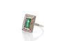 Bague 53 Bague Art déco en platine et or 18k, émeraude et diamants 58 Facettes 26868-26630