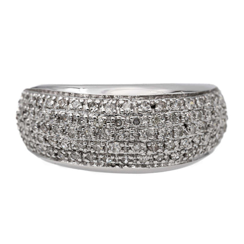 Bague 53 Bague jonc en or blanc 18 carats pavée de diamants 58 Facettes 2687434CN