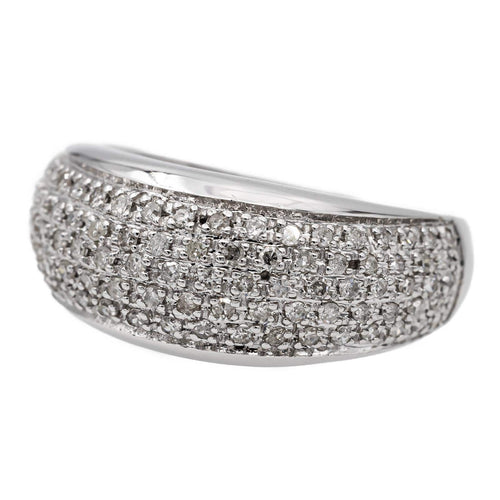 Bague 53 Bague jonc en or blanc 18 carats pavée de diamants 58 Facettes 2687434CN