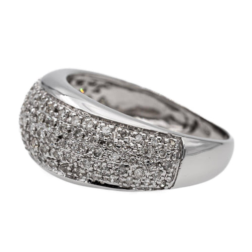 Bague 53 Bague jonc en or blanc 18 carats pavée de diamants 58 Facettes 2687434CN