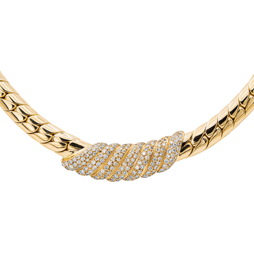 Collier Collier maille anglaise en or jaune 18 carats et diamants 58 Facettes 2695948CN