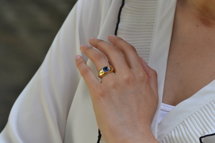 Bague 50.5 Bague jonc saphir en or 18k 58 Facettes 26964