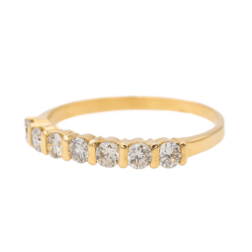 Bague 55 Bague Demi alliance Or jaune Diamant 58 Facettes 2697387CN