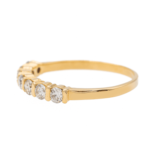 Bague 55 Bague demi-alliance en or jaune 18 carats et diamants 58 Facettes 2697387CN