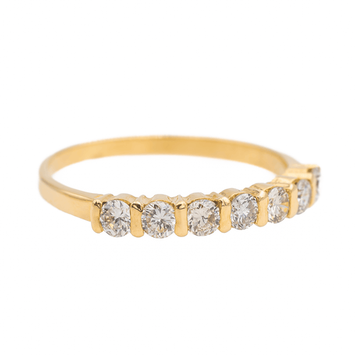 Bague 55 Bague demi-alliance en or jaune 18 carats et diamants 58 Facettes 2697387CN