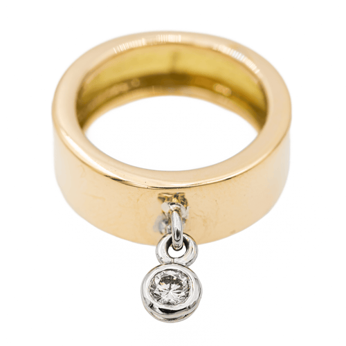 Bague 47.5 Bague solitaire en or jaune et blanc 18 carats avec diamant 58 Facettes 2697404CN