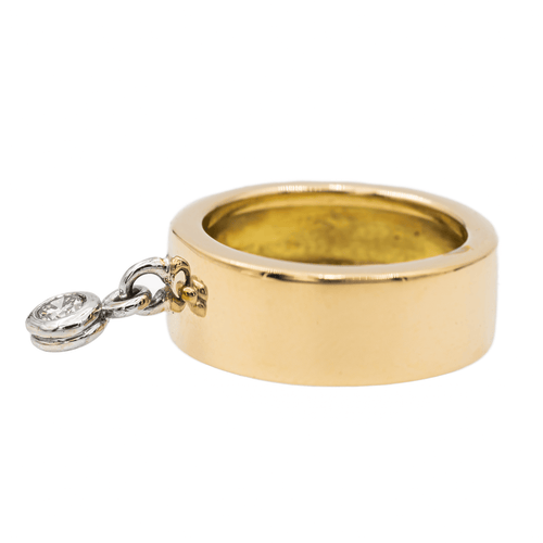 Bague 47.5 Bague solitaire en or jaune et blanc 18 carats avec diamant 58 Facettes 2697404CN