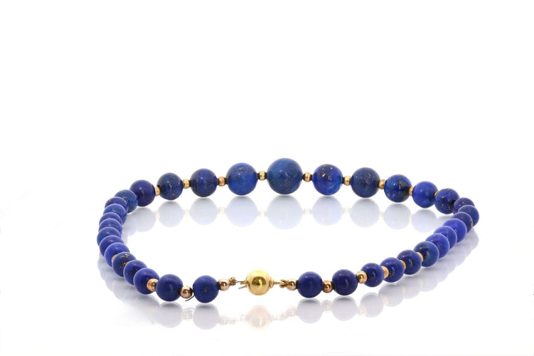 Collier Collier de perles en lapis-lazuli et or 18 carats 58 Facettes 26997