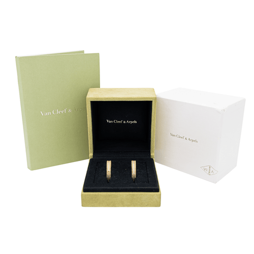 Boucles d'oreilles Van Cleef & Arpels Boucles d'oreilles Créoles Perlée Or jaune Diamant 58 Facettes 2699805CN