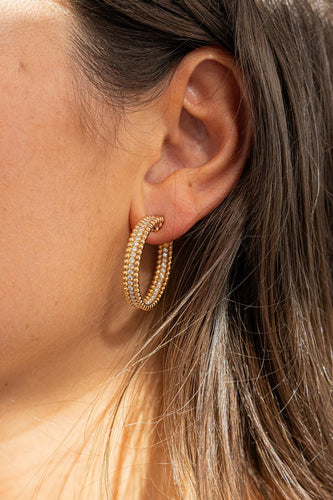 Boucles d'oreilles Van Cleef & Arpels Boucles d'oreilles Créoles Perlée Or jaune Diamant 58 Facettes 2699805CN