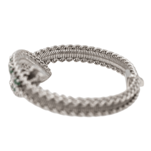 Bracelet Bracelet en or blanc 18 carats avec diamants et émeraudes 58 Facettes 2699806CN