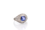 Bague 54 Bague Art déco en platine avec saphir de Ceylan et diamants 58 Facettes 27001